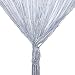 Vidillo Door String Curtain, Wall Panel Fringe Window Room Divider Blind, Home Patio Bedroom Decorative Tassel Screen Ribbon Strings Strip Silver Thread Screen for Wedding Coffee House (Grey)