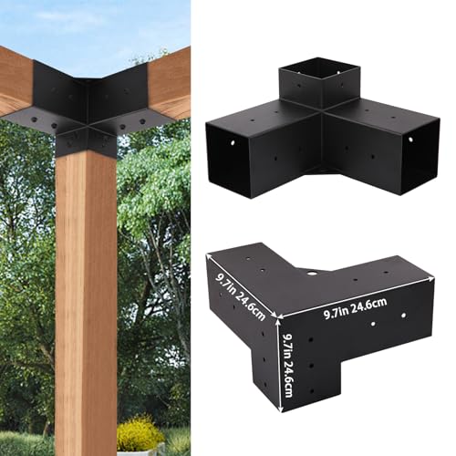 4pcs4x43waypergolabracketsand4pcspostbracketsetforfixingthewoodenbeamspavilionsand0utdoorwoodenpavilions Urban Country Home Decor 4pcs 4×4 3 way pergola brackets and 4pcs post bracket set for fixing the wooden beams pavilions and 0utdoor wooden pavilions urban country home decor