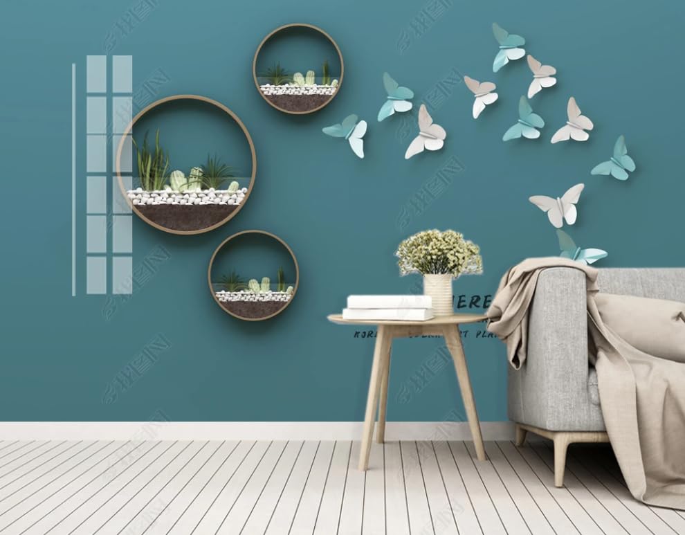 Papier peint intissé papillon mural facile à poser et durable