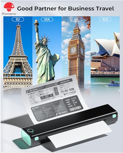 image for Phomemo Portable Printers Wireless for Travel, M08F Inkless Thermal Pr