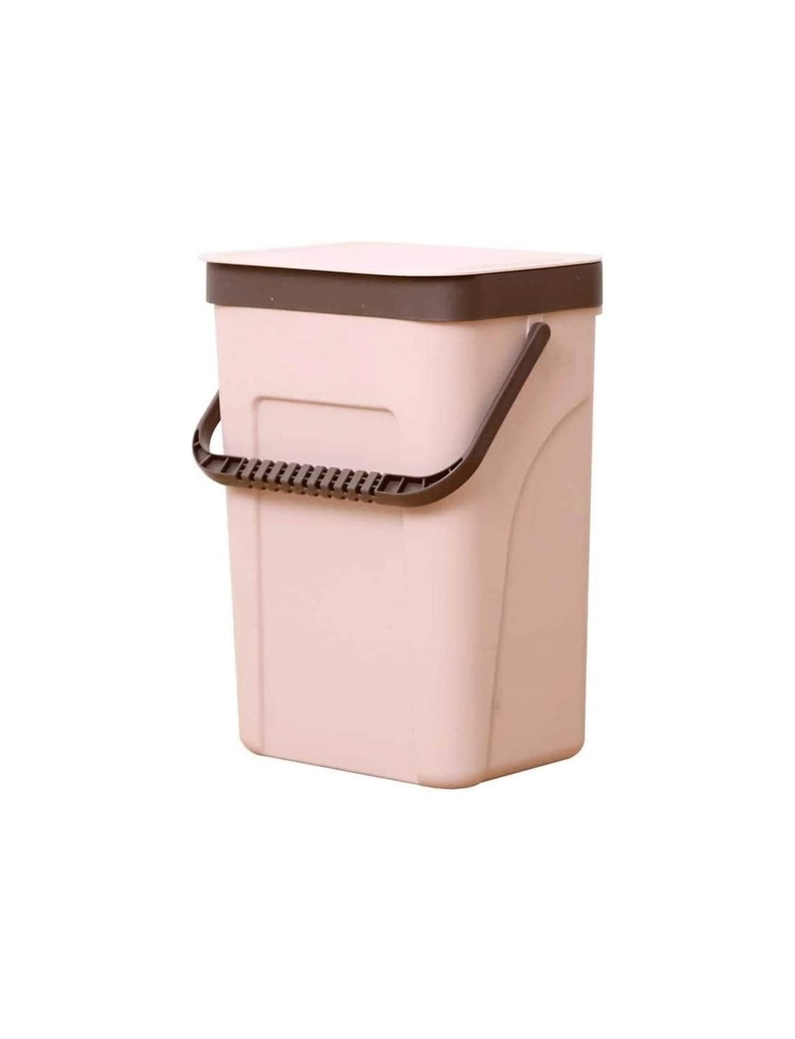 Botes de basura Bote de basura montado en la pared, bote de basura portátil de plástico, contenedores de cocina rectangulares de plástico, silenciosos y suaves, abiertos y Aire libre y hogar(Pink,35*2