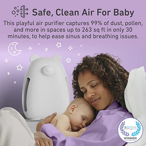 Pure Enrichment® Purebaby® Kids Bear Air True Hepa Air Purifier - Energy Star Rated, 4 Stage Air Filtration, Uv-C Light, And Night Light For Medium-Large Rooms - Baby Nurseries, Kid Bedrooms (White) #TOP1