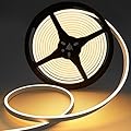 MMEEVT LED Neon Rope Lights 16.4ft/5m 12V 3000K Warm White Neon Light Strip,12V Flexible Waterproof LED Strip Neon Lights for Kitchen Bedroom Indoor Outdoor Decoration (Power Adapter not Included)