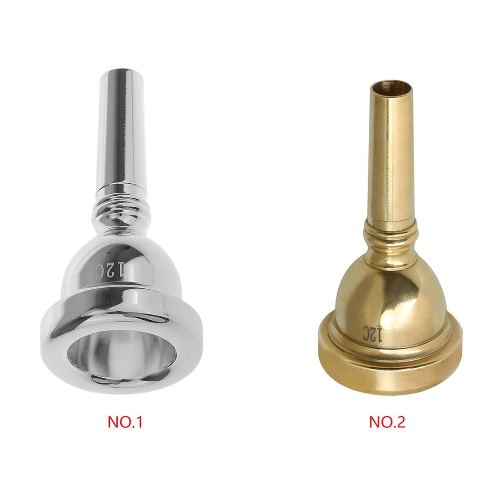 12C ustnik do puzonu altowego stop miedzi mały ustnik do trąbki akcesoria do instrumentów muzycznych (Color : Silver, Size : 79.3 * 38mm.)