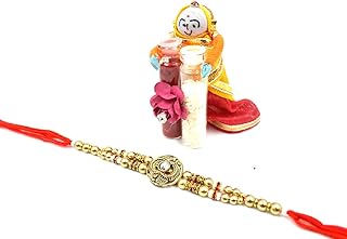 Raksha Bandhan Rakhi for Brother with Greeting Card | Combo Pack Multidesign Rakhi with Roli Chawal (Rakhi-8471-Roli Chawal-01)