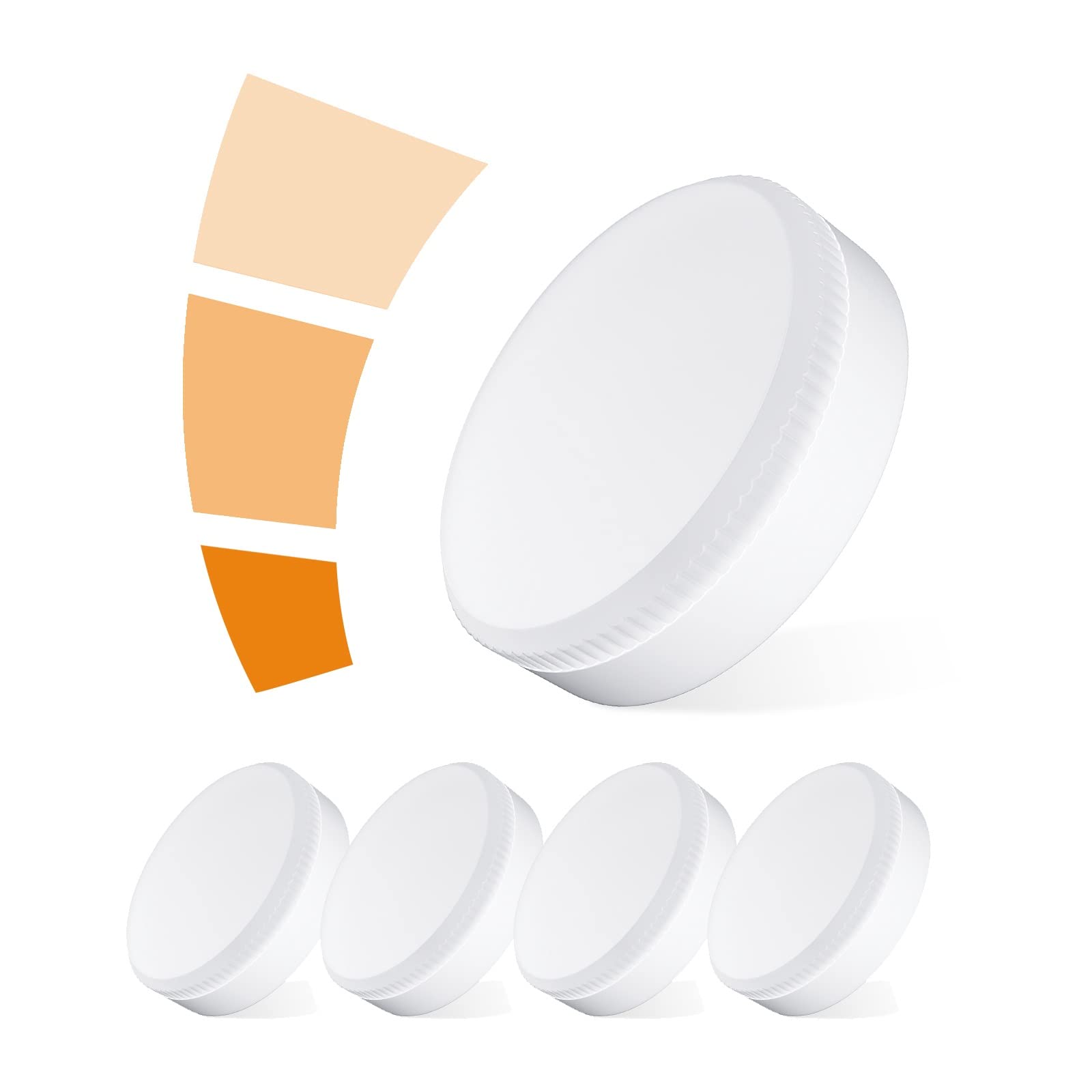 BVCL GX53 LED Light Bulb, 11W LED lamp, 1000LM, AC/DC 190-260V, 30-50W Halogen lamp Replaced, Beam Angle 120° Non-dimmable, Pack of 5 (Color : Warm White 3000K)