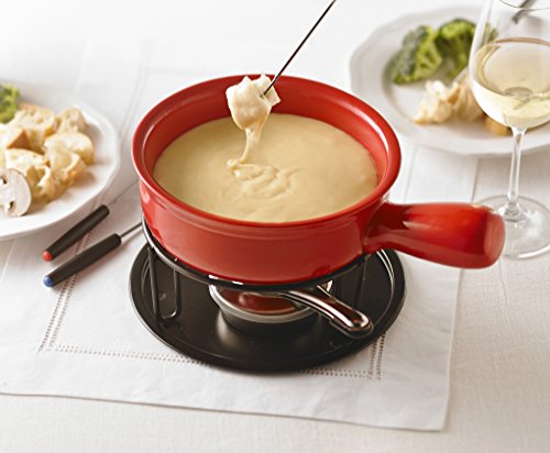 Trudeau 0534510 Cardinal Cheese Fondue Set, Red - Thumbnail 4