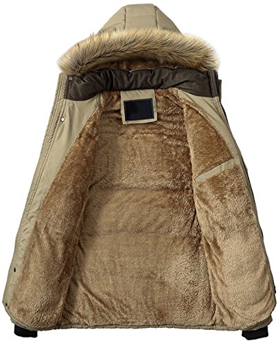 Image of chouyatou Men's Winter Removable Hooded Frost-Fighter Sherpa Lined Midi Packable Parka Jackets