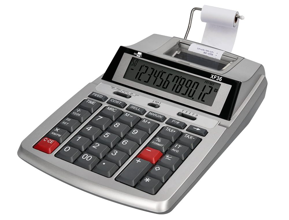 Kalkulator wiodący papier do drukarki 57 mm 12 cyfr dwukolorowy druk 235x155x62 mm