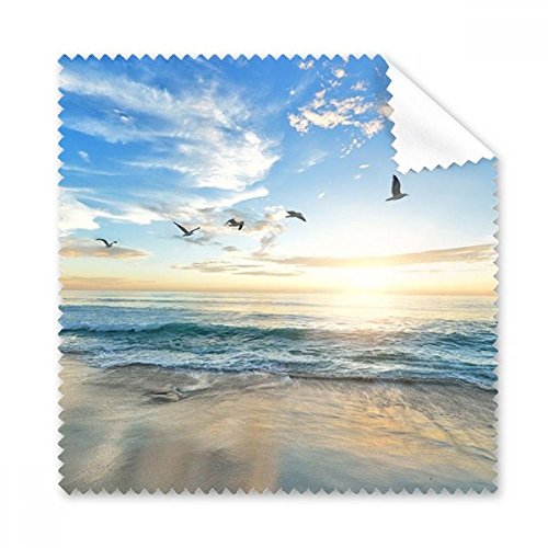 Chiffon de nettoyage pour lunettes motif oiseau de mer plage sable océan pack de 5