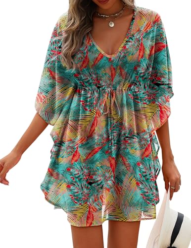 Cache-maillot de bain femme transparent fluide chic mousseline de soie robe plage