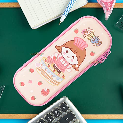 Image of Zest 4 Toyz Pencil Pouch for Girls for School | 3D Cover EVA Cute Girl Theme | Compass Box Organizer | Large Capacity Pencil Pouch Bag | Premium Stylish Pen Holder Pencil Box for Kids | Return Gifts