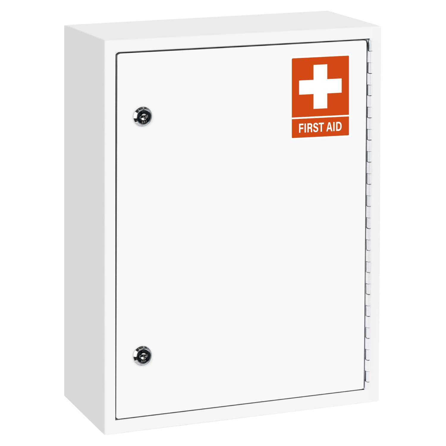 EIENHOSHI Gabinete de medicina con bloqueo, montaje en pared, botiquín de primeros auxilios, armario de pared con cerradura doble para el hogar, la oficina