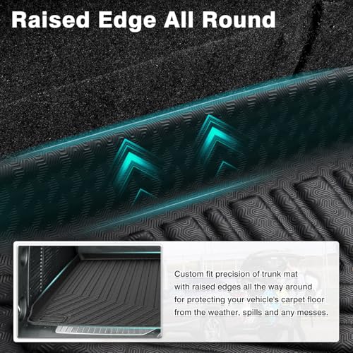 Image of Mixsuper Cargo Liner for Chevrolet Suburban /GMC Yukon XL 2021-2025 2026, All Weather Trunk Liner Rear Cargo Mat Behind The 3rd Row Seats Black