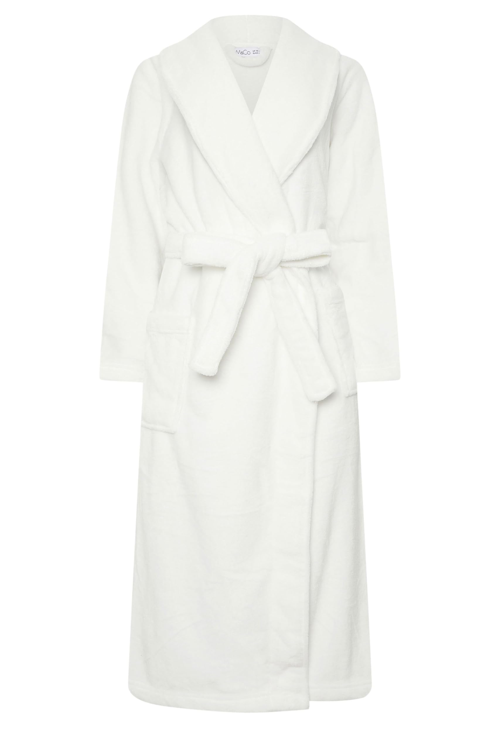 M&Co Women's Off-White White Soft Fleece Shawl Dressing Gown