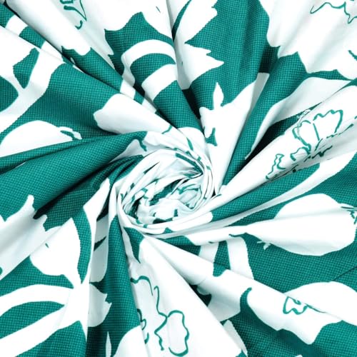 Image of Cotton Feel King Size Flat Bedsheet for Double Bed (90 x 100 Inches | 230 x 250 cm) with 2 Pillow Covers | Soft & Smooth Printed Bedsheet for Daily Use (Green-White, King Bed-90x100)