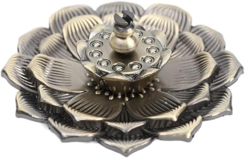 Incense Burner Backflow Incense Burner Stick Incense Holder Home Buddhism Decoration Coil Lotus Censer Alloy Zen Budd Home Decor Incense Fountain