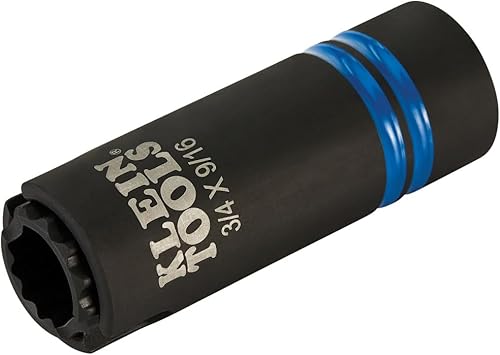 Miniatura 8 de Klein Tools 66031 - Enchufe de impacto ranurado 3 en 1, enchufes profundos de 12 puntos, resorte coaxial cargado, tamaños hexagonales de 34 y 916
