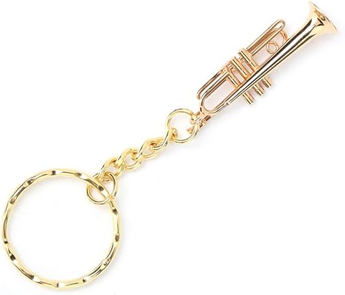 OKJHFD Mini llavero de trompeta, moderno y elegante llavero de instrumentos musicales, colgante de trompeta, llavero de decoración de regalo, adorno