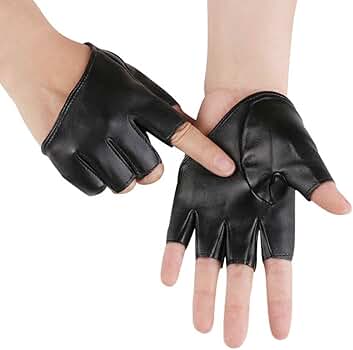 Amazon.com: Andy's Orchids Women Half Finger Gloves, PU Leather
