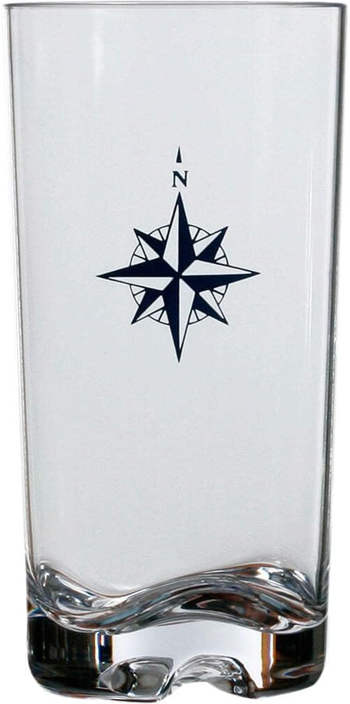 Marine Business Northwind Vaso Refresco, Transparent and Blue, 7.7 x 7.7 x 15.2 cm, Pack of 6
