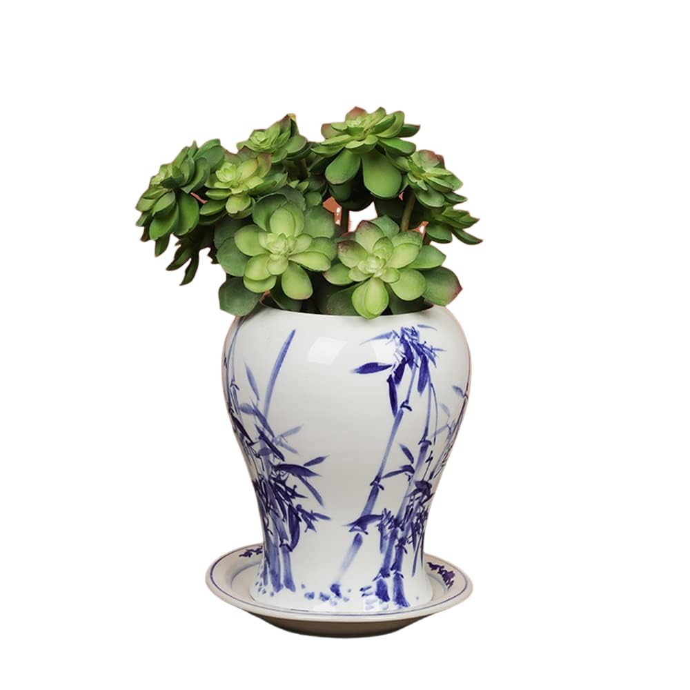 Ceramiche Jingdezhen Vasi da fiori in porcellana blu e bianca dipinti a mano Orchidee cinesi Vasi speciali Aneto verde Ciotola di erba per soldi in rame Vasi di fiori di loto Collezione Regali Ornamen