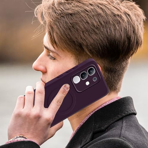 Image of amazon basics Back Cover for Vivo Y31 Pro 5G Soft Matte Silicone Mag-Safe Design (Mag-Safe Not Support) Camera Protection | Slim Fit Bumper Cover (Purple)
