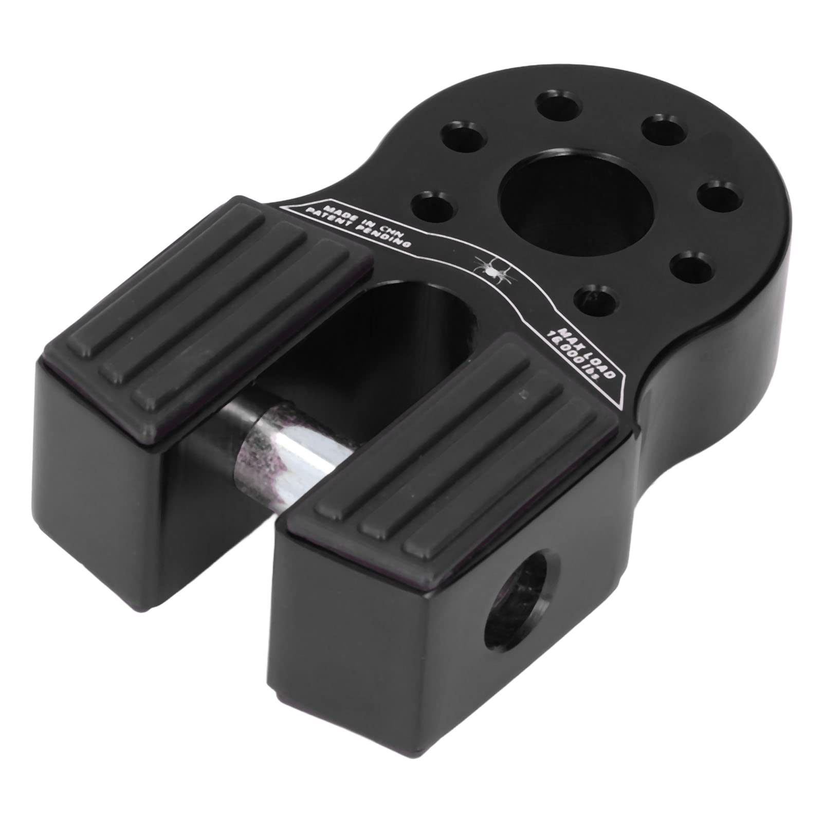 Mingzhe Enlace Plano con Grillete de Cabrestante, Soporte de Carga de 16000 LB con Protector de Goma, Aleación de Aluminio Universal para Camioneta UTV SUV, Compatible con Vehículos Todo (Negra)