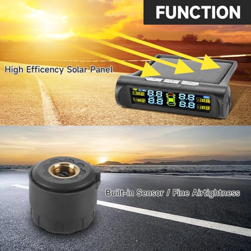 Yollky 231001GU0044 Tire Pressure Monitoring System Wireless Solar Power And Usb Charger Monitor, Colorful Lcd Display, Tpms thumb #2