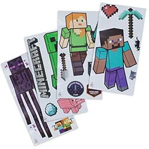Paladone Minecraft-stickers, verwijderbare vinylmuurstickers, 4 vellen
