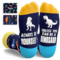 HAPPYPOP Funny Dinosaur Socks for Adults - Novelty Dino Gifts for Women Men, Dinosaur Stuff