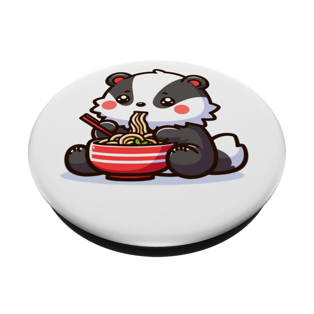 PopSocket PopGrip Adhésif Anime Chat Ramen Nouilles - Design Kawaii Japonais Pour Téléphone, Support Réglable
