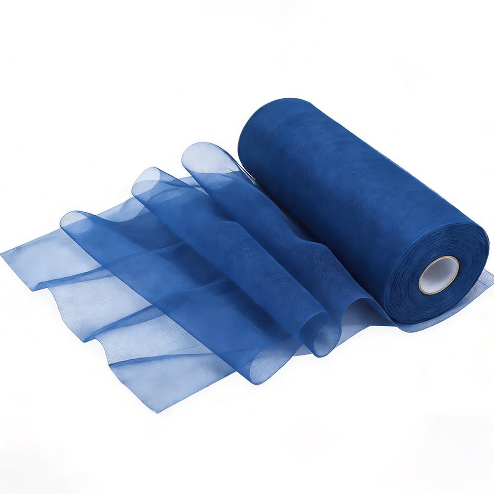 IVEOPPE Rotolo Di Tulle Blu Scuro, 30 Cm X 91,4 M (100 Yard), Per Matrimonio, Tutù, Gonna, Runner Da Tavolo, Decorazione