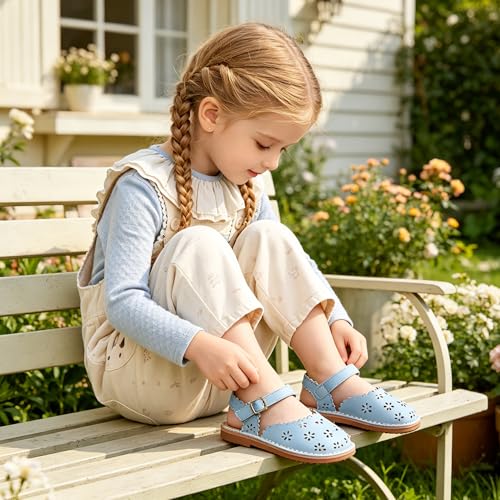 Image of Otter MOMO Girls Open Toe Princess Flat Sandals with Comfort Sole Summer Sandals