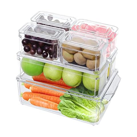 Winter Shore Kunststoff-Kühlschrank Organizer mit Deckel Stapelbare Cover