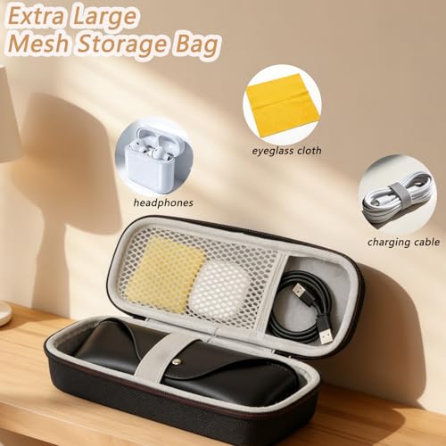 Image of EVA Hard Sunglasses Case for Ray-Ban Meta Smart Glasses Case- Compatible with Wayfarer /Skyler /Headliner & Charging Box - Soft Interior Wrist Strap Case for Business Trip & Outdoor