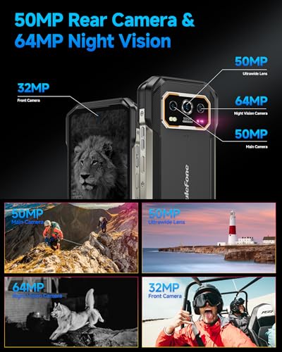 Ulefone Armor 27 Pro 5G Rugged Phone, 64MP+50MP+50MP Triple Real Camera, 24GB+256GB MTK Dimensity 6300, 10600mAh(33W), 30W Wireless Charging, 6.78\" FHD+ 120Hz Corning Gorilla Screen, Android 14 - Thumbnail 3