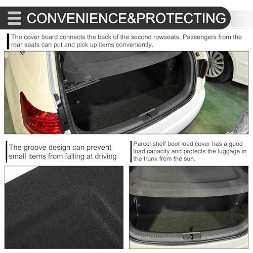 Motoforti Car Cargo Cover Board for Toyota CHR 2016-2021 Parcel Shelf Boot Load Cover Tonneau Shield Parcel Shelf Shade Tonneau Privacy Board Black - Image 2