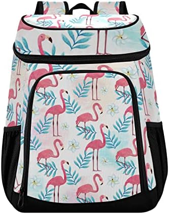 Kigai Cooler Backpack Cute Flamingo Leak Proof Lunch Backpack, 36 Cans Waterproof Backpack Cooler Bags with Cooling Compartment for Hiking Camping