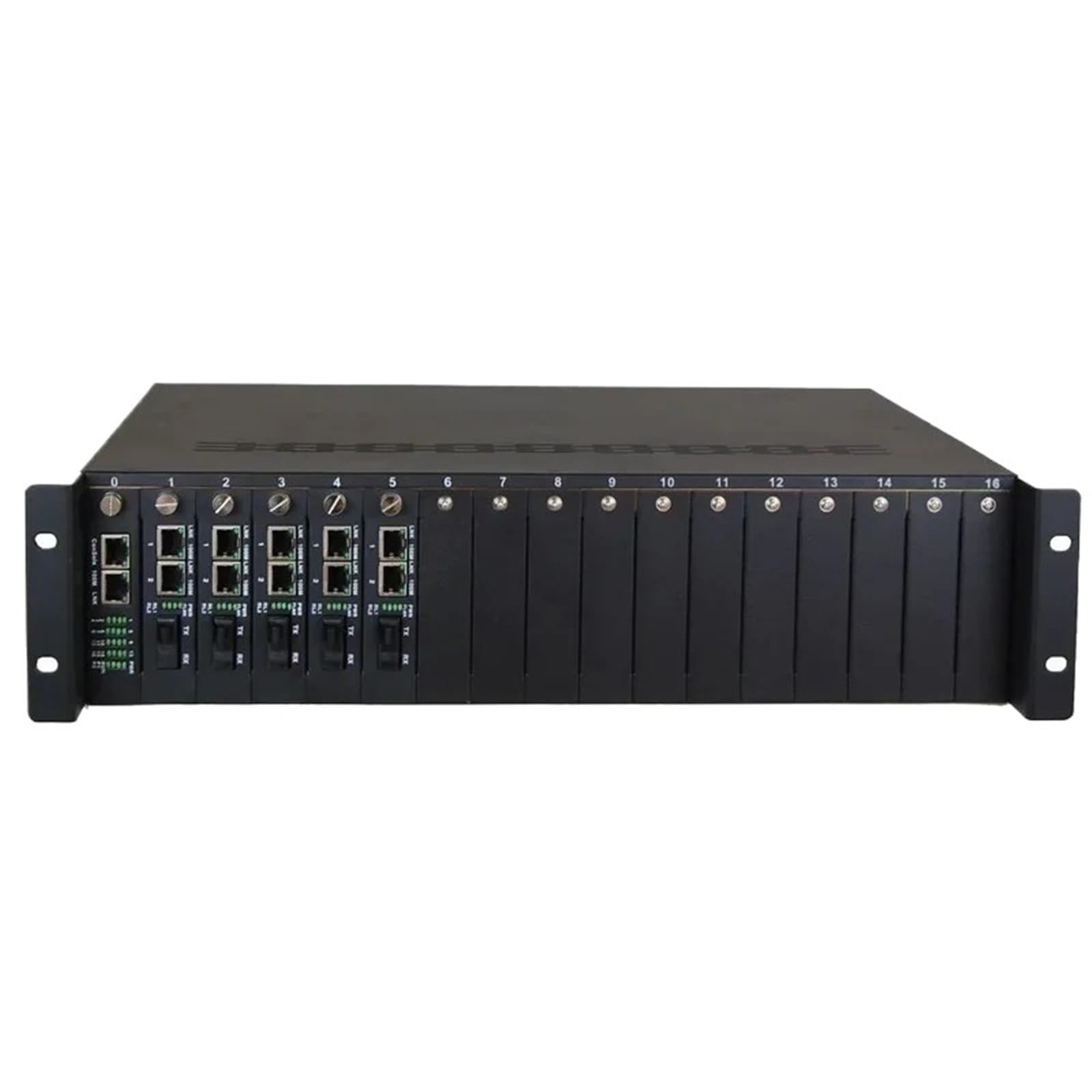 2U Rack Mount Chassis Managed 17 gniazd 2 UTP Ethernet Port Fiber Media Converter