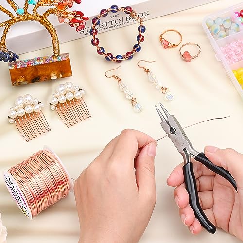 Image of Modacraft 20 Gauge Copper Wire for Jewelry Making with Versatile Pliers 82FT /0.8mm Craft Jewelry Wire Tarnish Resistant Stainless Steel Copper Wire for Gardening Electroculture Jewelry Making Supplies