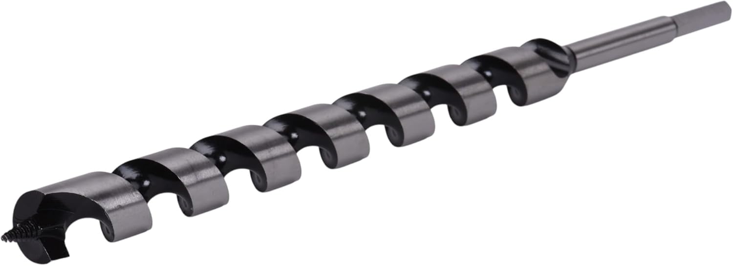 Century Drill & Tool 38772 Ship Auger Nail Cutter Power Bit, 1-1/8" x 18", 1/2" Shank Size - Heavy-Duty Precision Wood Drilling