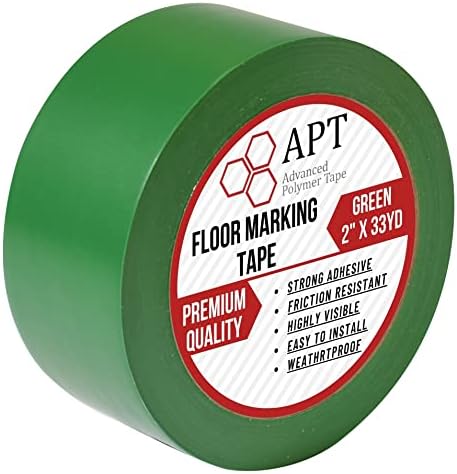 APT, Multi Color Marking Tape, Premium Safety Marking and Dance Floor Splicing Tape, 6 mil Thick (Green, 1 Roll)