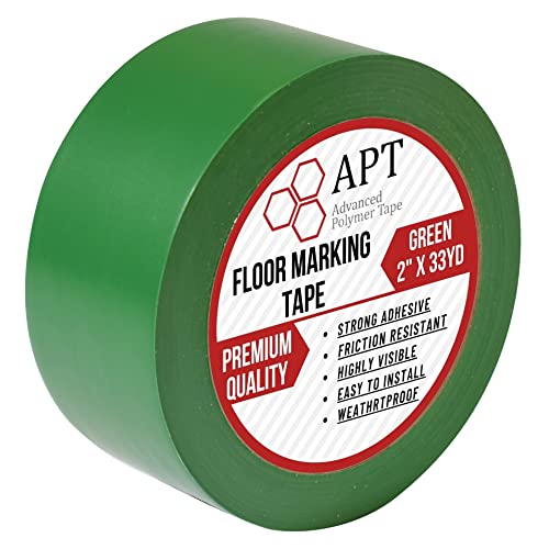 APT, Multi Color Marking Tape, Premium Safety Marking and Dance Floor Splicing Tape, 6 mil Thick (Green, 1 Roll)
