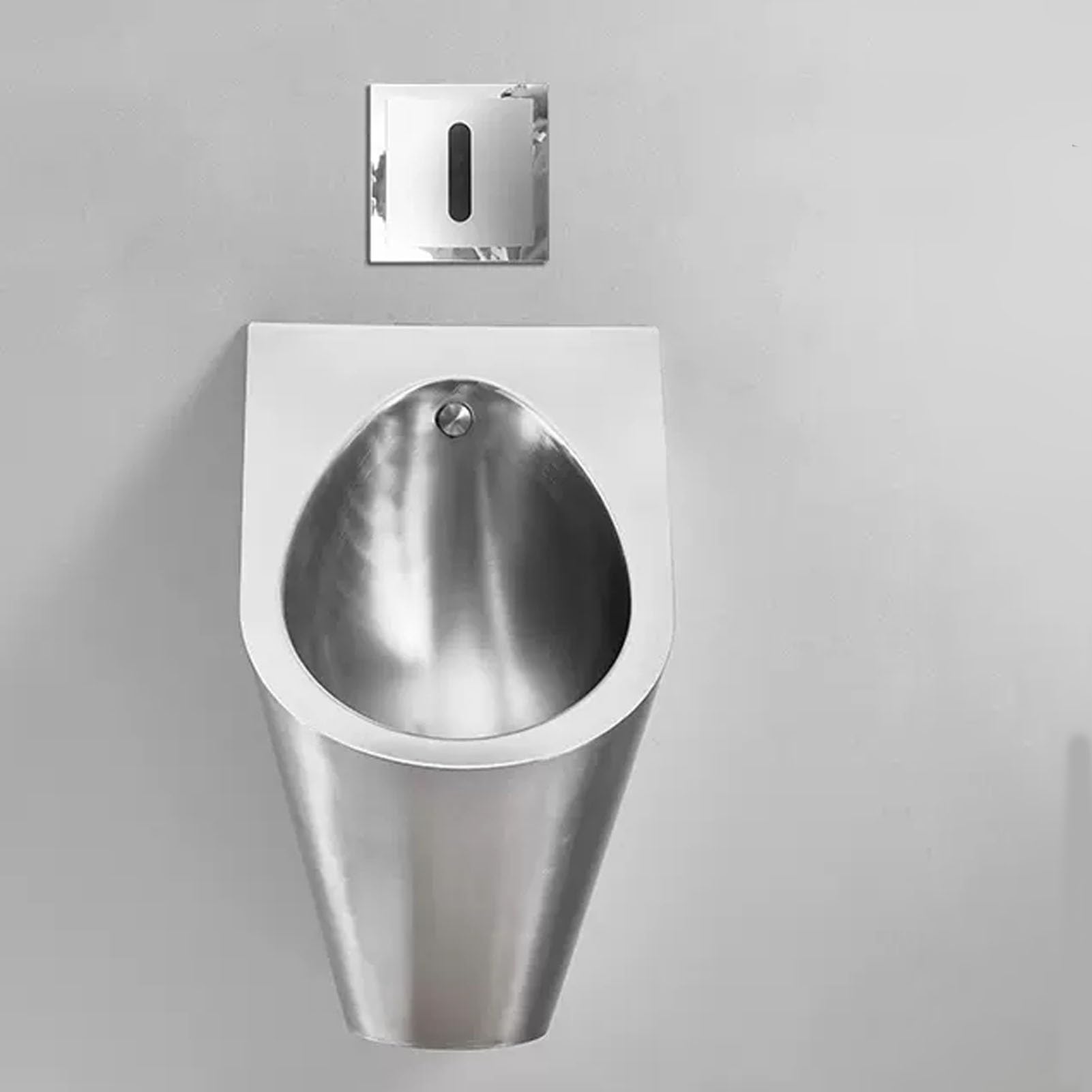 OTQEFTN Wall Mounted Sensor Urinal, 304 Stainless Steel Urinal with Sensor Flush Valve, Commercial Splash-Proof Toilet, Ideal for Public Toilet
