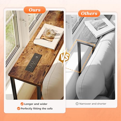 image for SUPERJARE 102.4 Inch Sofa Table with Power Outlets and USB-C Port, 5.9