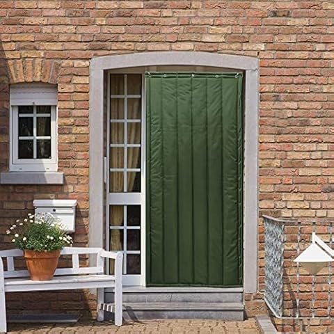 Thermal Insulation Door Curtain Windproof Waterproof Winter Thicken Heavy Duty Cotton Soundproof Door Panel for Front Door Balcony Garage (Color : Green, Size : 120x230cm/47x91inch) Cover