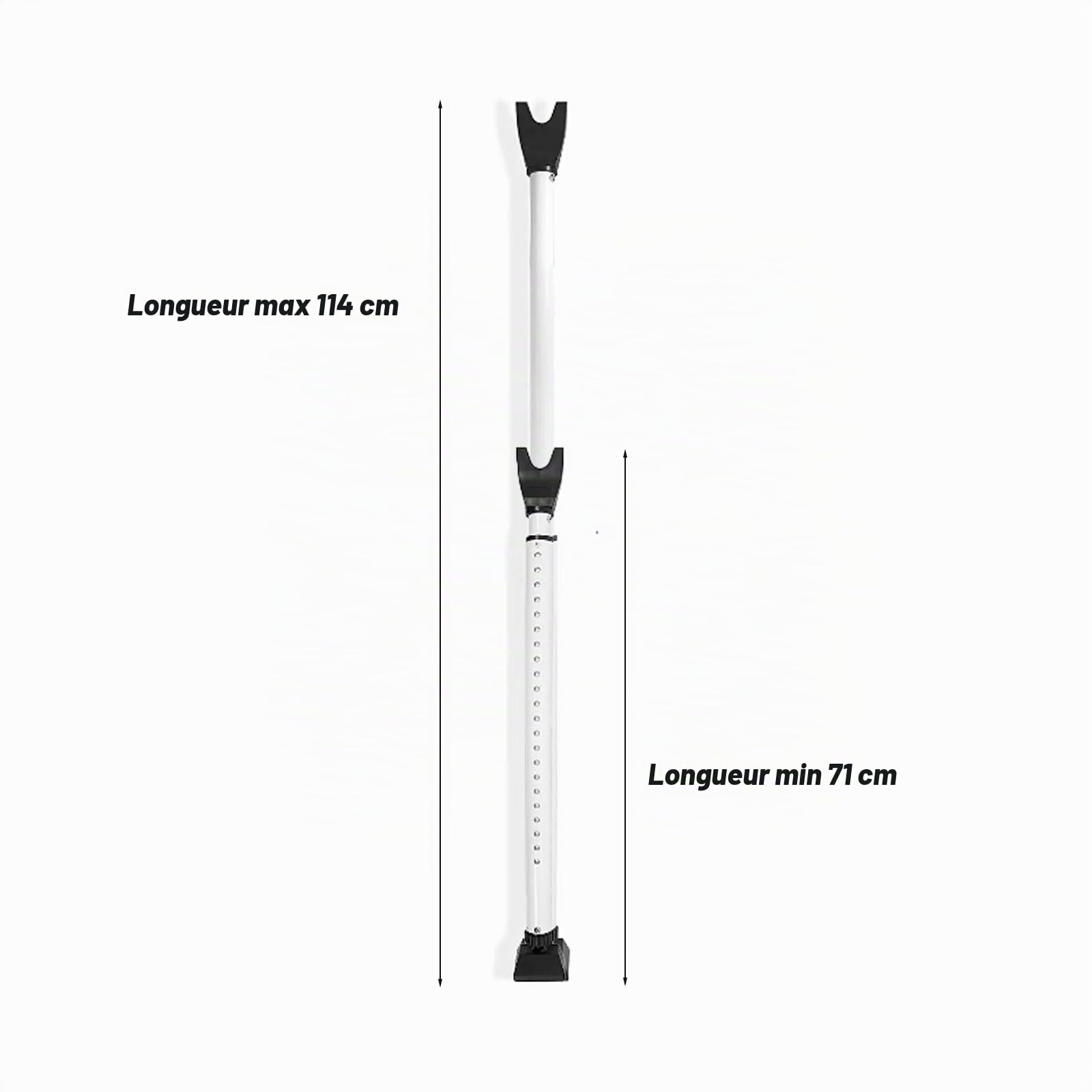 Barre de sécurité pour porte de terrasse coulissante, barre de sécurité réglable en 2 étapes pour portes de terrasse coulissantes, bloqueur de porte antivol pour la maison, les voyages, les