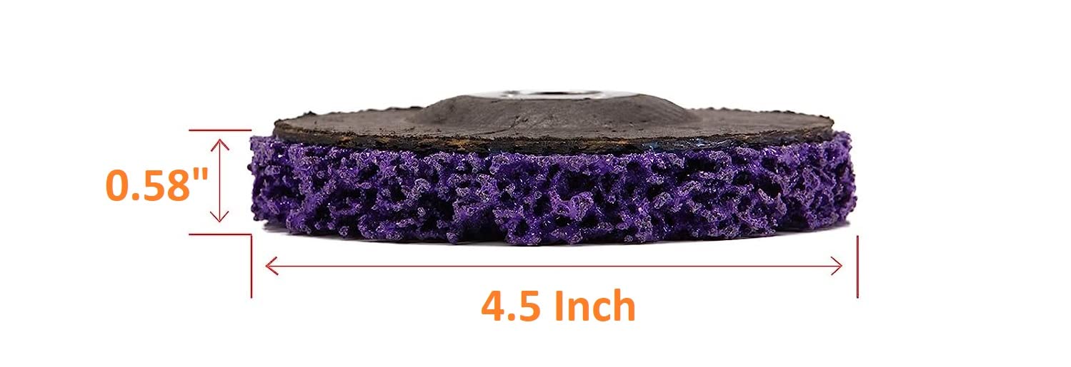 Clean and Strip XT Pro Extra Cut Disc, Extra Coarse, Purple, 4-1/2 in x 7/8 in, Type 27, Pack of 10, Heavy Duty Metal Stripper Disc, Aluminium Oxide