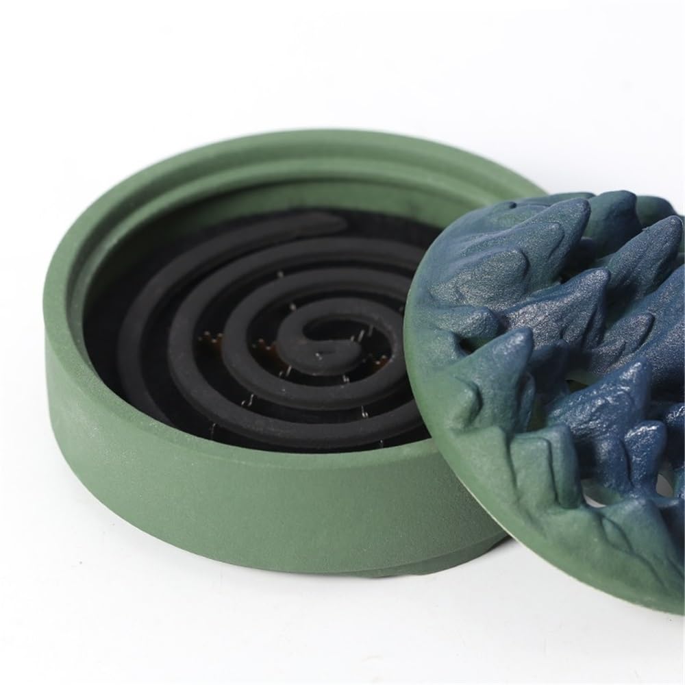 Bruciatore di incenso in ceramica con coperchio, porta for interni/esterni, for meditazione, yoga, spa, arredamento